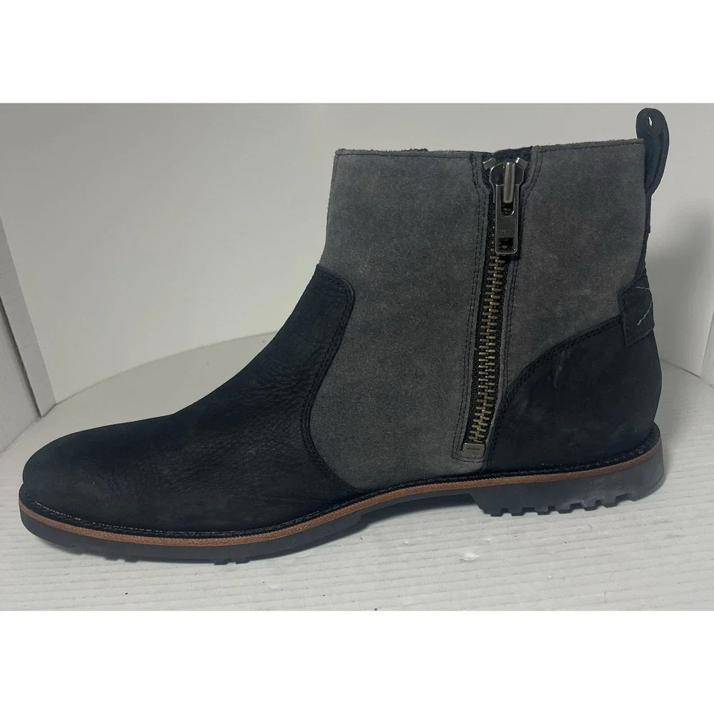 Timberland Side Zip Ankle Boots Mens US 11.5 Gray‎ Black